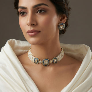 Neelambar Pearl Choker Set