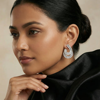 Aurelia Crescent Silver Earrings