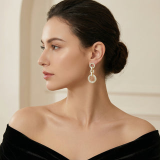 Triple Halo Earrings In Gold