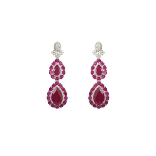Regal Ruby Raindrop Necklace Set