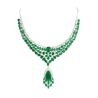 Emerald Dynasty Chandelier Necklace Set