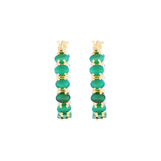 Emerald Glow Hoop Earrings