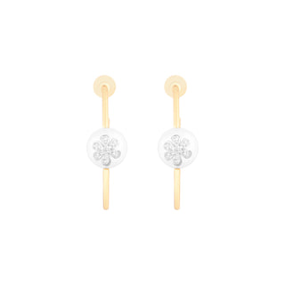 Fleur Pearl Hoop Earrings