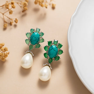 Ocean Bloom Pearl Earrings