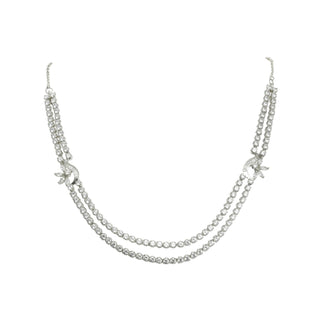 Twinline Diamond Drape Necklace Set