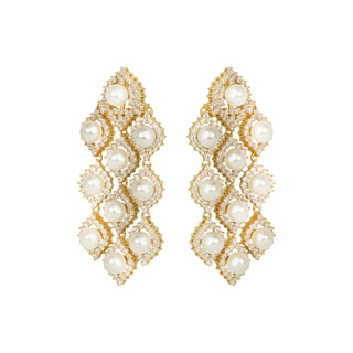 La Belle Pearl Chandeliers In Gold