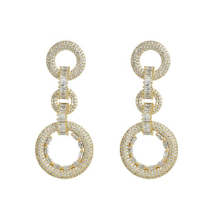 Triple Halo Earrings In Gold