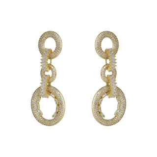 Triple Halo Earrings In Gold
