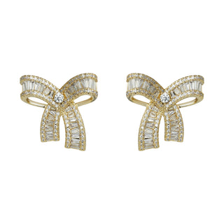 Sweetheart Bow Earrings In Gold