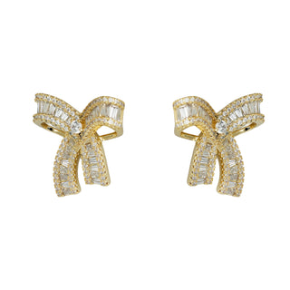 Sweetheart Bow Earrings In Gold