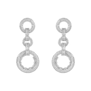 Triple Halo Earrings In Silver