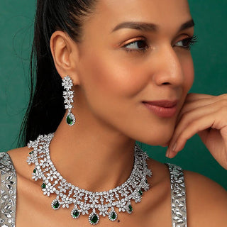 Diamonte Emerald Necklace Set