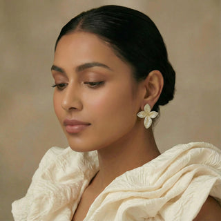 Noir Golden Petals Stud Earrings