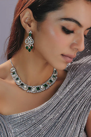 Kundan Polki & Emerald Necklace Set