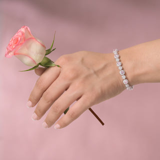 Blush Halo Tennis Bracelet