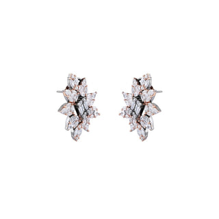 Cluster Of Pear Diamonds Stud Rose Gold