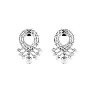 Pearly Peace Earrings Rhodium Gold