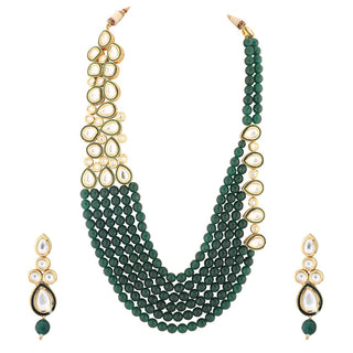 Anaya Emerald Moti And Kundan Set