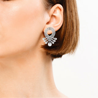 Pearly Peace Earrings Rhodium Gold