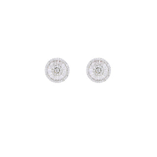 Circular Baguette Studs-Silver