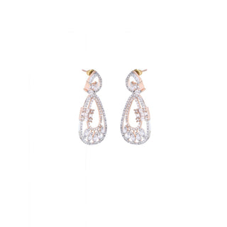 Pear Shaped Danglers Rose Gold And Silver