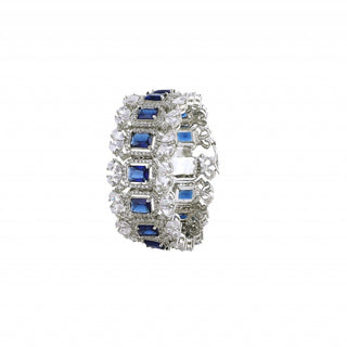 Sapphire Rhodium Openable Bracelet