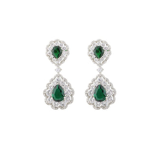 Pear Emerald Diamond Set
