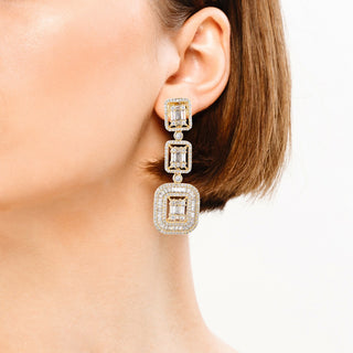 Geometric Baguettes Diamond Earrings