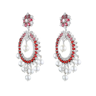 Red Solitare Oval Cut Chandbalis